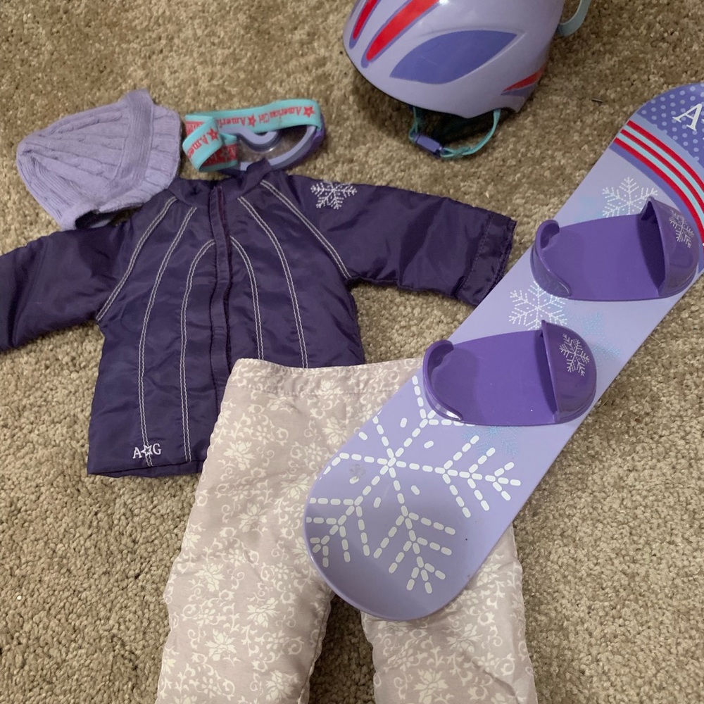 American Girl snowboarding set